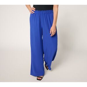 Fashion Women's Pants Sz XS Crinkled Woven Pull-On Palazzo Pant Blue A692185